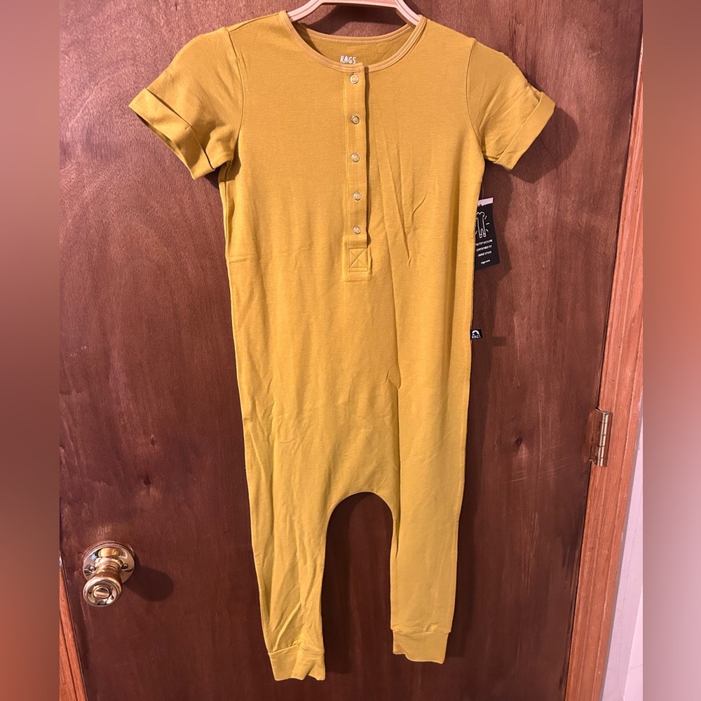 NWT Yellow/Green RAGS Button-Up Romper 5/6